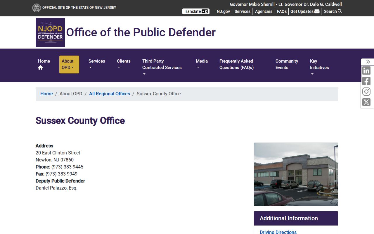 Sussex County criminal case Public Defender office page