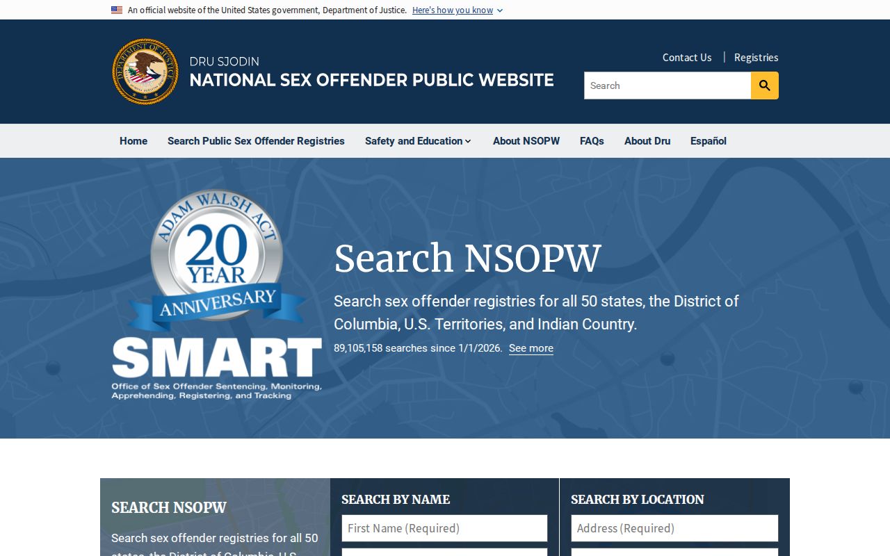 Sussex County sex offender check using the NSOPW national registry search