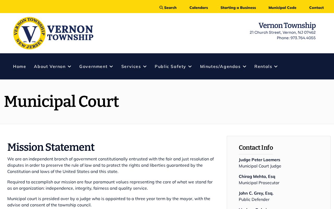 Vernon criminal court records and municipal court contacts