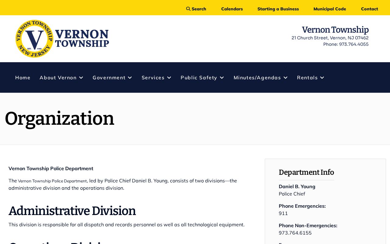 Vernon criminal records page for Vernon Police organization